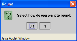 Round button dialog box