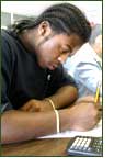 student doing math problem